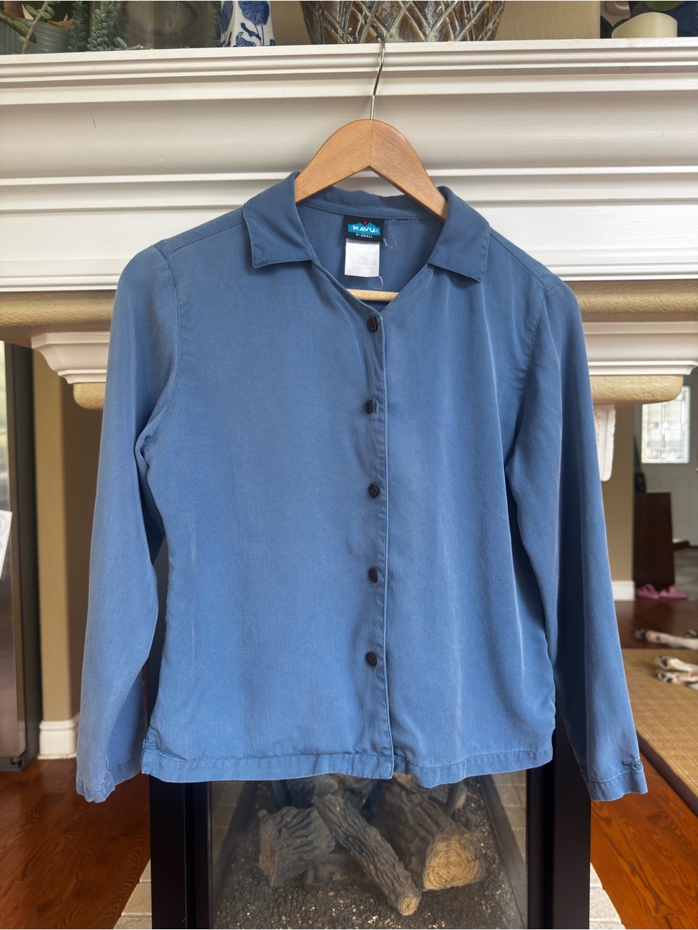 KAVU Blue Long Sleeve Outdoors Button Up Shirt Jacket Travel Hiking XS
